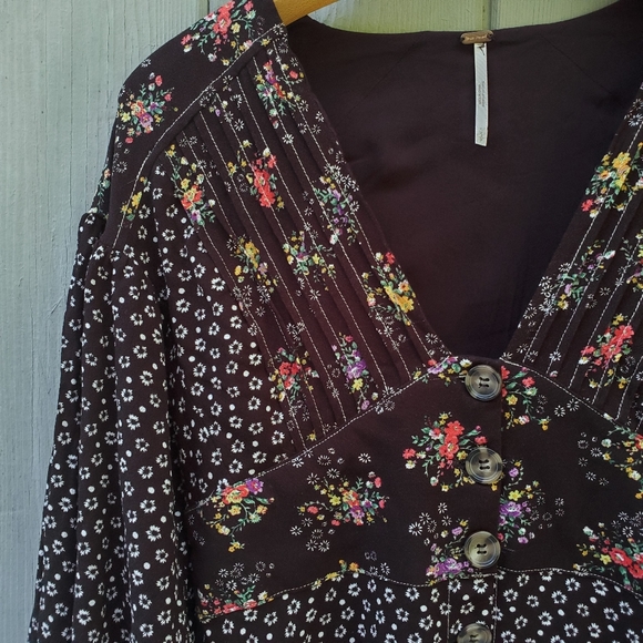 Free People Floral Balloon Sleeve Wonderland Dress - Picture 5 of 16